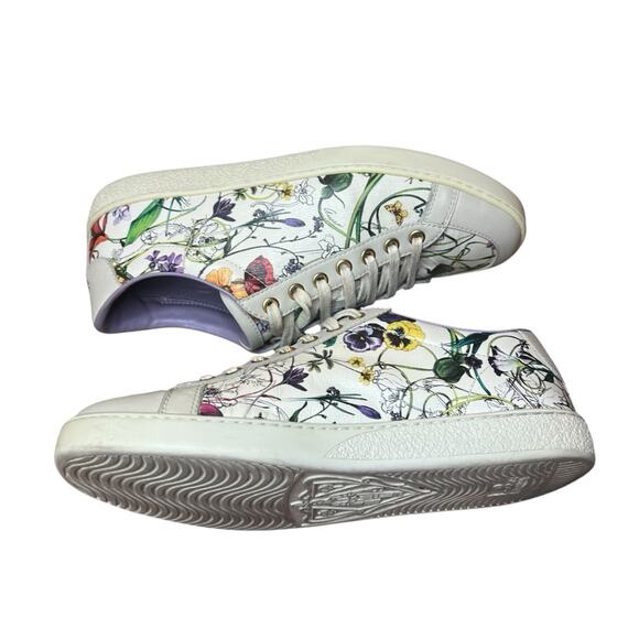 Gucci Flora Infinity Leather Low Top Sneakers Floral with Butterfly EU 38 US 8 - Picture 10 of 14